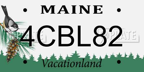 4CBL82 Maine License Plate