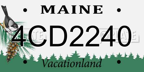 4CD2240 Maine License Plate
