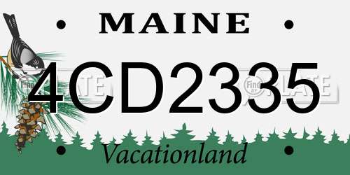 4CD2335 Maine License Plate