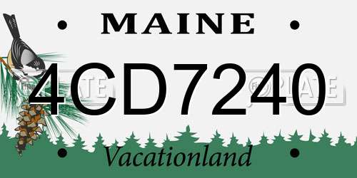 4CD7240 Maine License Plate