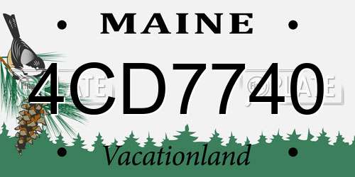 4CD7740 Maine License Plate
