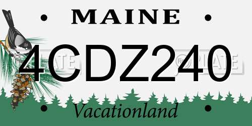 4CDZ240 Maine License Plate