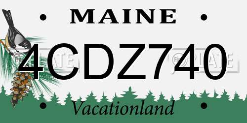 4CDZ740 Maine License Plate