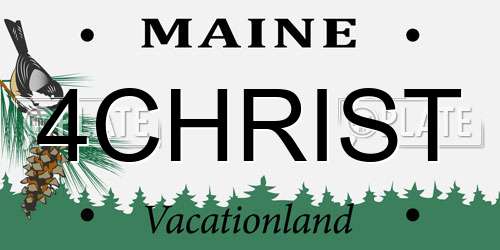 4CHRIST Maine License Plate