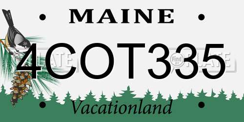 4COT335 Maine License Plate