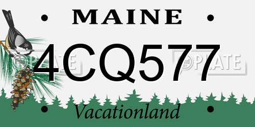 4CQ577 Maine License Plate
