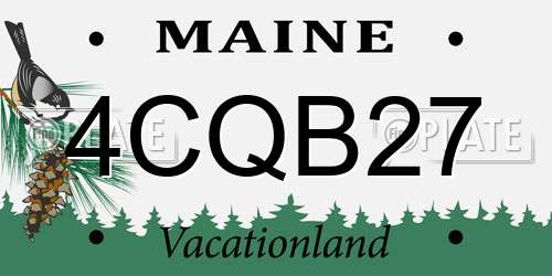 4CQB27 Maine License Plate