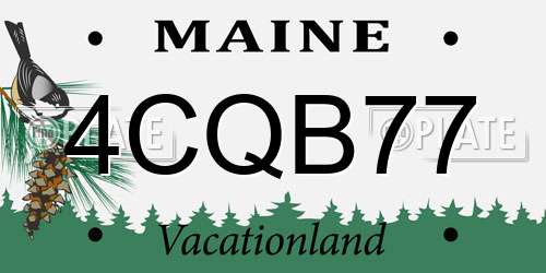 4CQB77 Maine License Plate