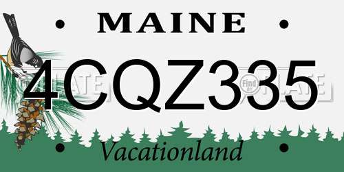 4CQZ335 Maine License Plate
