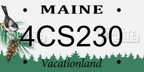 4CS230 Maine License Plate