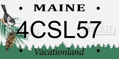 4CSL57 Maine License Plate