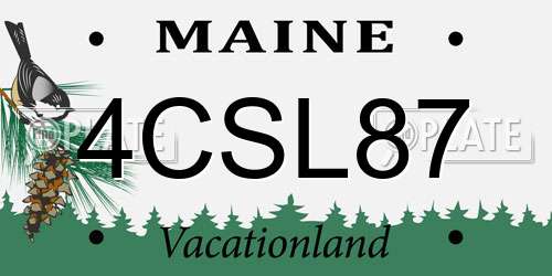 4CSL87 Maine License Plate