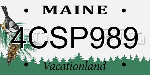 4CSP989 Maine License Plate