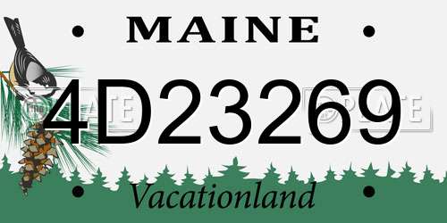4D23269 Maine License Plate