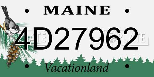 4D27962 Maine License Plate