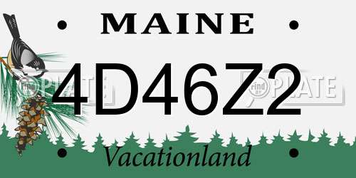 4D46Z2 Maine License Plate