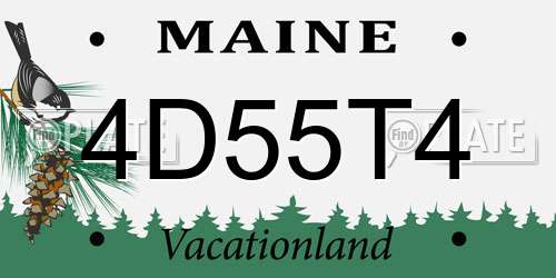 4D55T4 Maine License Plate