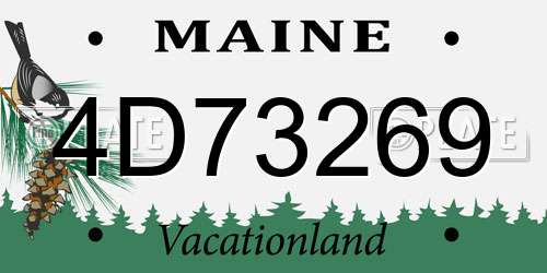 4D73269 Maine License Plate