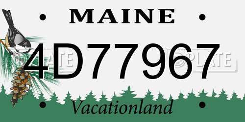 4D77967 Maine License Plate