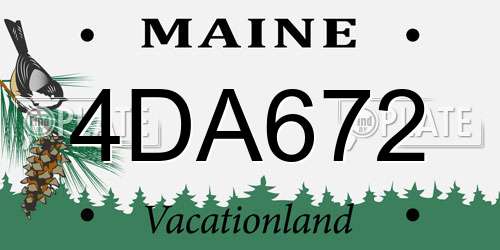 4DA672 Maine License Plate