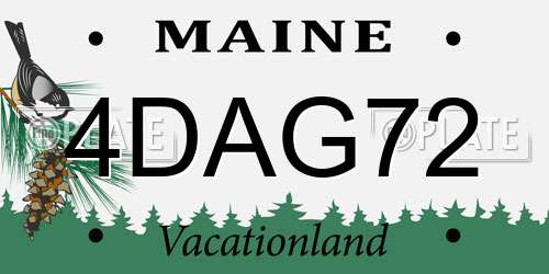 4DAG72 Maine License Plate