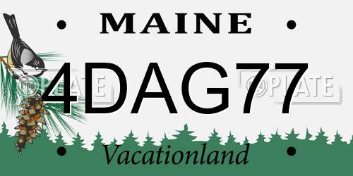 4DAG77 Maine License Plate