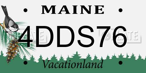 4DDS76 Maine License Plate