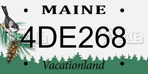 4DE268 Maine License Plate