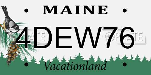 4DEW76 Maine License Plate