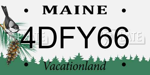 4DFY66 Maine License Plate