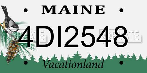4DI2548 Maine License Plate