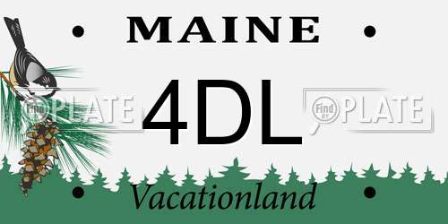 4DL Maine License Plate