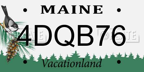 4DQB76 Maine License Plate