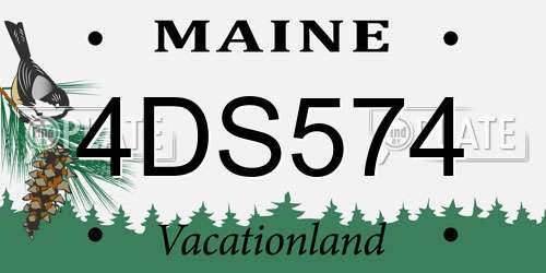 4DS574 Maine License Plate