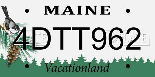 4DTT962 Maine License Plate