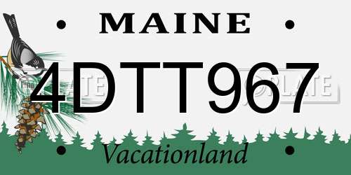4DTT967 Maine License Plate