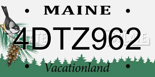 4DTZ962 Maine License Plate