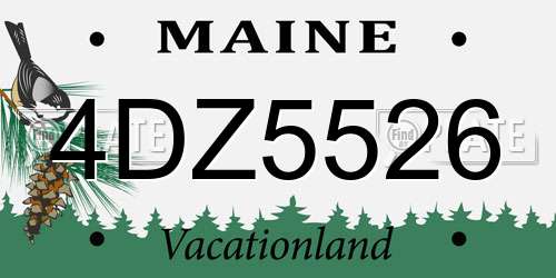 4DZ5526 Maine License Plate