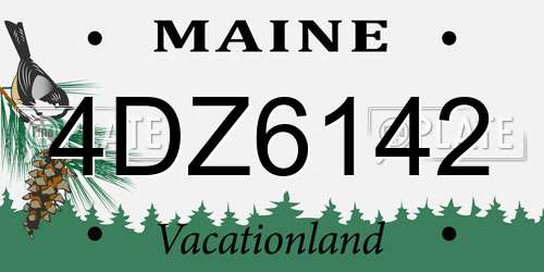 4DZ6142 Maine License Plate
