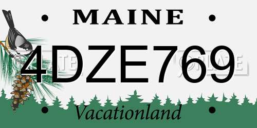 4DZE769 Maine License Plate