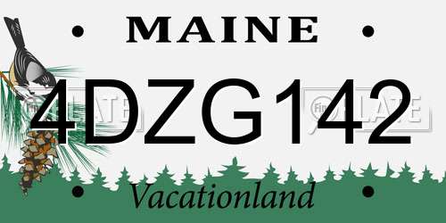 4DZG142 Maine License Plate