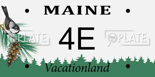 4E Maine License Plate