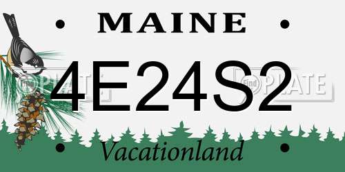 4E24S2 Maine License Plate