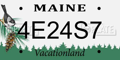 4E24S7 Maine License Plate