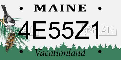 4E55Z1 Maine License Plate