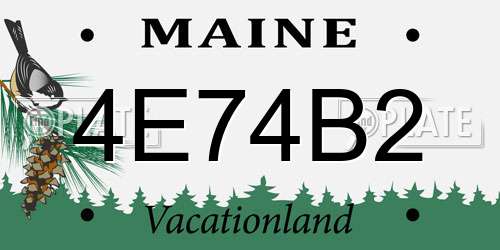 4E74B2 Maine License Plate
