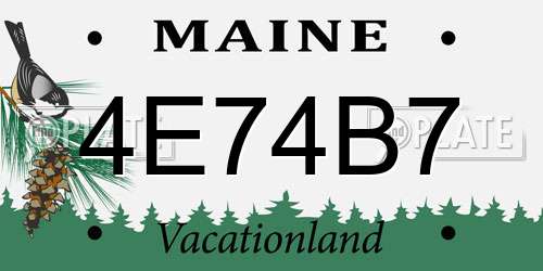 4E74B7 Maine License Plate
