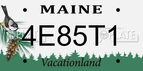 4E85T1 Maine License Plate