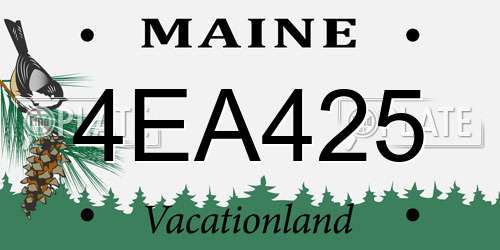 4EA425 Maine License Plate