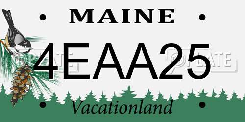 4EAA25 Maine License Plate